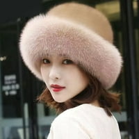 Wanwan Fluffy Удебелена защита за защита на ухото Зимна шапка - Плътна цвят - Елегантна руска шапка Fau Fur Furbly - Windproof - Идеални улични дрехи