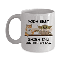 Yoda Best Shiba Inu Papa - Новост чаши за подаръци за любители на кучета - Колеги подарък за рожден ден, годишнина, Валентин, специален повод, татковци, майки, семейство, Коледа -