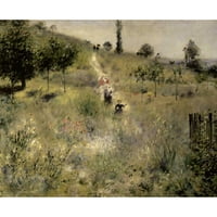 Renoir, Pierre -Auguste Black Modern Modeam Museum Art Print, озаглавен - Пътят през високите треви