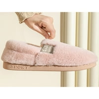 Lumento Mens Зимни топли чехли Плъзнете върху плюшен чехъл пухкави къщи обувки Лека домашна обувка на закрито ежедневно Fau Pink 7-7.5