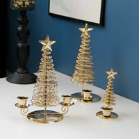 Рутия държач за свещи коледно дърво дизайн за многократна употреба метална трапезна маса свещ стик домашен декор