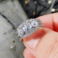 Пръстени за жени Пълен диамантен циркония пръстен за жени прости модни бижута Популярни аксесоари празничен подарък за съпруга