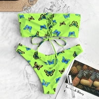 Секси жени бикини комплект пеперуда пеперуда с пеперуда бански бански бански костюм плаж