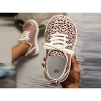 Колиша дамски маратонки дантела небрежен комфорт за обувки апартаменти на открито модна маратонка Леопардов печат обувки розово 9