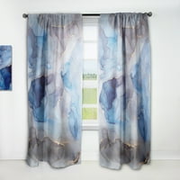 Art DesignArt 'Син и сив луксозен абстрактен флуид Art III' Модерни панели за завеси.
