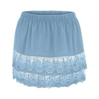 Borniu Mini Skirt Женски слоеви отчетни чисти дантелени тапицерии Разшивка половин плъзгач плюс размер пола летни поли