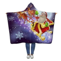 Дядо Коледа шейна коледно одеяло с качулка Възрастни момичета носени полярни одеяла от руно