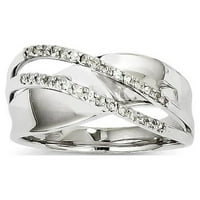 14k бяло злато истински диамантен пръстен