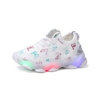 Leey-World Toddler Shoes Деца деца момичета спортни светещи бебешки пускани обувки бебешки обувки бебешки обувки за деца момичета, бяло