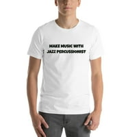 Направете музика с джаз перкусионист забавен стил памучна тениска с недефинирани подаръци