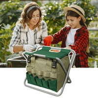 Градинарство тотална чанта със сгъваемо столче с ръчен инструмент чанта за съхранение на градински комплект за инструмент за организатор на тревата на гардерия