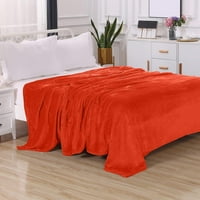 Твърдо печат през целия сезон одеяло за руно - антистатично - плюшено, меко и уютно, близнак близнак XL, оранжево