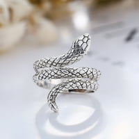 Стилна змия във формата на змия регулируем пръстен ретро кобра пръстен личност декорация на пръстена за декорация на пръстена за мъже момчета