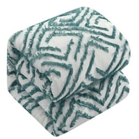 Lanco Bella Geometric 5-Piece Comforter Set, White Jade, Queen, Fill Polyester, плътно цвят