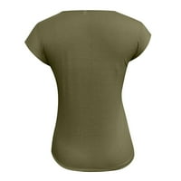 Fragarn дамски topswomen небрежен солиден цвят с късо ръкави с тениска с дантела с тениска с мощност