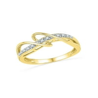 10kt жълто злато дамски кръгла диамантена лента пръстен cttw