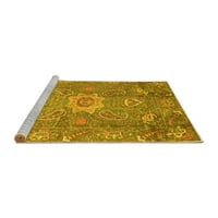 Ahgly Company Machine Wareable Indoor Square Oriental Yellow Traditional Area Cugs, 3 'квадрат