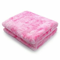 Fau Fur Throing, одеяло за вратовръзка с пухкаво супер меко пухкаво декоративни удобни рошави хвърляния и одеяла за дивана, диван, легло, 51 63