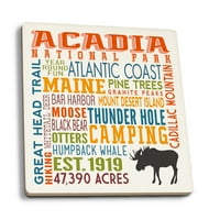 Ceramic Ceramic Ceaster Set, национален парк Acadia, Мейн, Типография, Корк назад, абсорбиращ, уникално изкуство