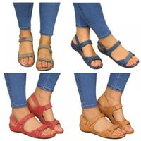 Жени на открито сандали отворени обувки за водни крака за туризъм пешеходни преходи Винтидж Pu Leather Summer Comfy и лек фиш на подметката с поддръжка на арката, размер 8