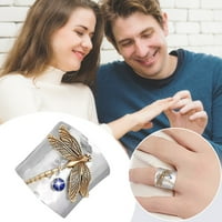 Sehao Sterling Silver Dragonflys Sapphire пръстен с диаманти Прости бижута Популярни аксесоари пръстени сребро, подарък, на хлабина