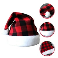 Коледна шапка Санта Xmas Party Plaid Hat Christmas Unise Cloth Hat Party Supply
