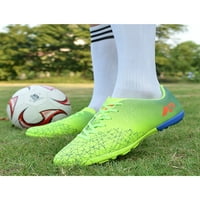 Zodanni Girls Soccer Cleats Данте за футболни обувки Ниски топ спортни маратонки Детска площадка Атлетична обувка трева уютна кръгла пръст Флуоресцентно зелено 9,5