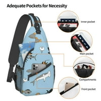 Акула и риба раница гърди чанта за прашка кръстосана чанта за рамо на ден за туризъм за пътуване жени мъже