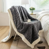 Каки и бяло хвърляне на одеяло с меко одеяло за легло уютно плюшено одеяло за диван диван ×