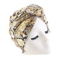 Ленти за глава женска еластична лента етнически хиджаб твърд цвят регулируем малка капачка с капачка опакована капачка от тюрбан дантела нагоре жълто
