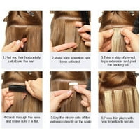 -Нилитна лента в човешките удължения на косата подчертават балаяж дълъг направо в косата