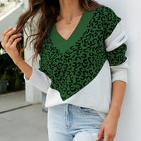 Момичета есен Нов любовен контраст цветен дизайн o Neck Lady Lady's Loge Long Leved Pullover пуловер