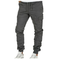 Мъжки панталони Slim Pocket Festival Pants Fitness Codybuilding Sports Pants Grey XXL