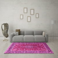 Ahgly Company Indoor Rectangle Medallion Pink Traditional Area Rugs, 7 '9'