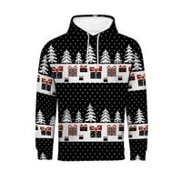 Суитчърс за тийнейджърки - пуловер печат с дълъг ръкав качулка мода есен черна качулка l