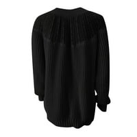 Munlar Womens Cardigan пуловери, дами модна кръгла дантела за шия за шиене на пуловер с дълъг ръкав Raglan Raglan