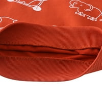 Niuer Boys Fall Tops Дълги ръкав Пуловер Суичър Суичър Разхлабен животински печат Червено 6T