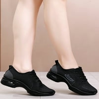 Colisha Women Dance Sneaker Дишащи маратонки спортни обучители тренировки с възглавници джаз обувки комфорт ходеща обувка черно сиво 4.5