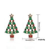 Просвение под $ Cotonie Ladies Cartoon Christmas обеци коледно дърво Снежи Snowflake Santa Bell Обеци