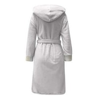 Turilly Unise Winter Women Удължени плюшен халат халат с дълъг ръкав с качулка с качулка одежди