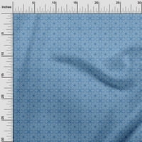 OneOone Polyester Spande Средно синя тъкан Азиатски флорални плочки Куилинг консумативи за печат Шиеща тъкан край двора широк