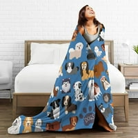 Сладки кучета животни модели за хвърляне на одеяло ултра меко топло през целия сезон декоративно домашно куче руно одеяла за леглото стол диван диван спалня спалн?