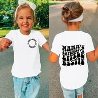 Тениска на Rovga за момичета върхове за малко дете деца бебе момичета мама скъпи малки екстри с къс ръкав печат риза мама мини забавна тениска модерна модна риза тийпс върхове
