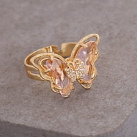 Keusn Fashion Триизмерна пеперуда пръстен Отворен пръстен Натурален пръстени Персонализиран отвор Регулируем пръстен w
