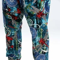 Uorcsa личност Небрежна мода Средно издигане йога панталони с чатала летящи катерици панталони отпечатани панталони синьо