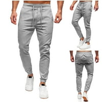 Rovga Mens Pants Jogging Sports Male Fitness Solid Lavual Tie-Rope Loose Fashion Male Pant