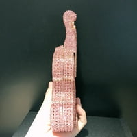 Toyella Diamond изряза модна чанта за рамо на цигулка розово розово