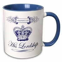 3Drose неговото господство- Забавен дизайн на Royal Crown за него- два тона синя халба, 15-унция