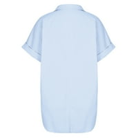 Дамски летни памучни бельо върхове с къс ръкав v-образен блузи тениси