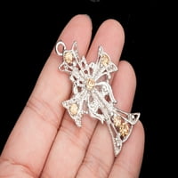 Сребърен женски кръст висулка кафяв кристал preciosa кристална огърлица благородна метална плоча focal
